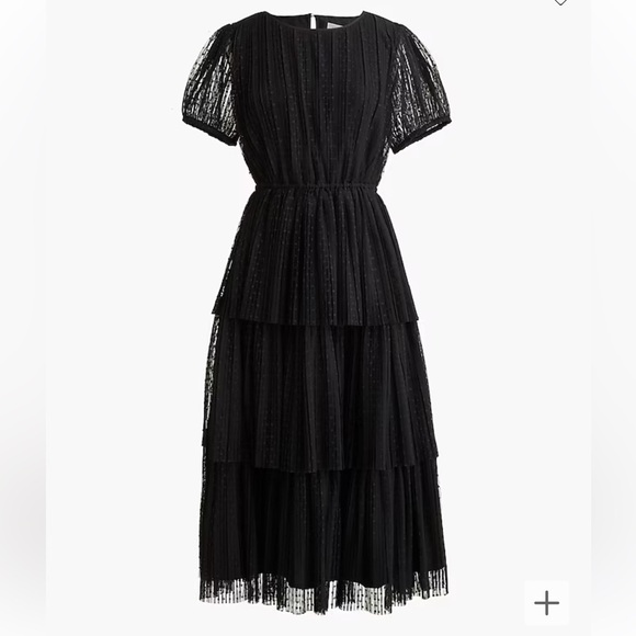 J crew Pleated flock-dot puff-sleeve dress - Picture 4 of 5